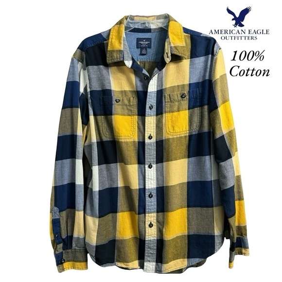American Eagle Outfitters Other - American Eagle (EUC) Men’s 100% Cotton Flannel Shirt, Size Large